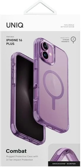 Mbështjellës UNIQ Combat MagClick Charging për iPhone 16 Plus 6.7", rozë