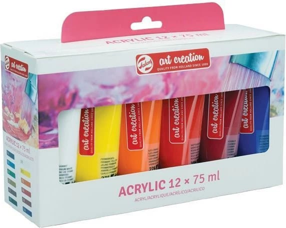 Set ngjyrash akrilike Talens, 12 copë, 75 ml