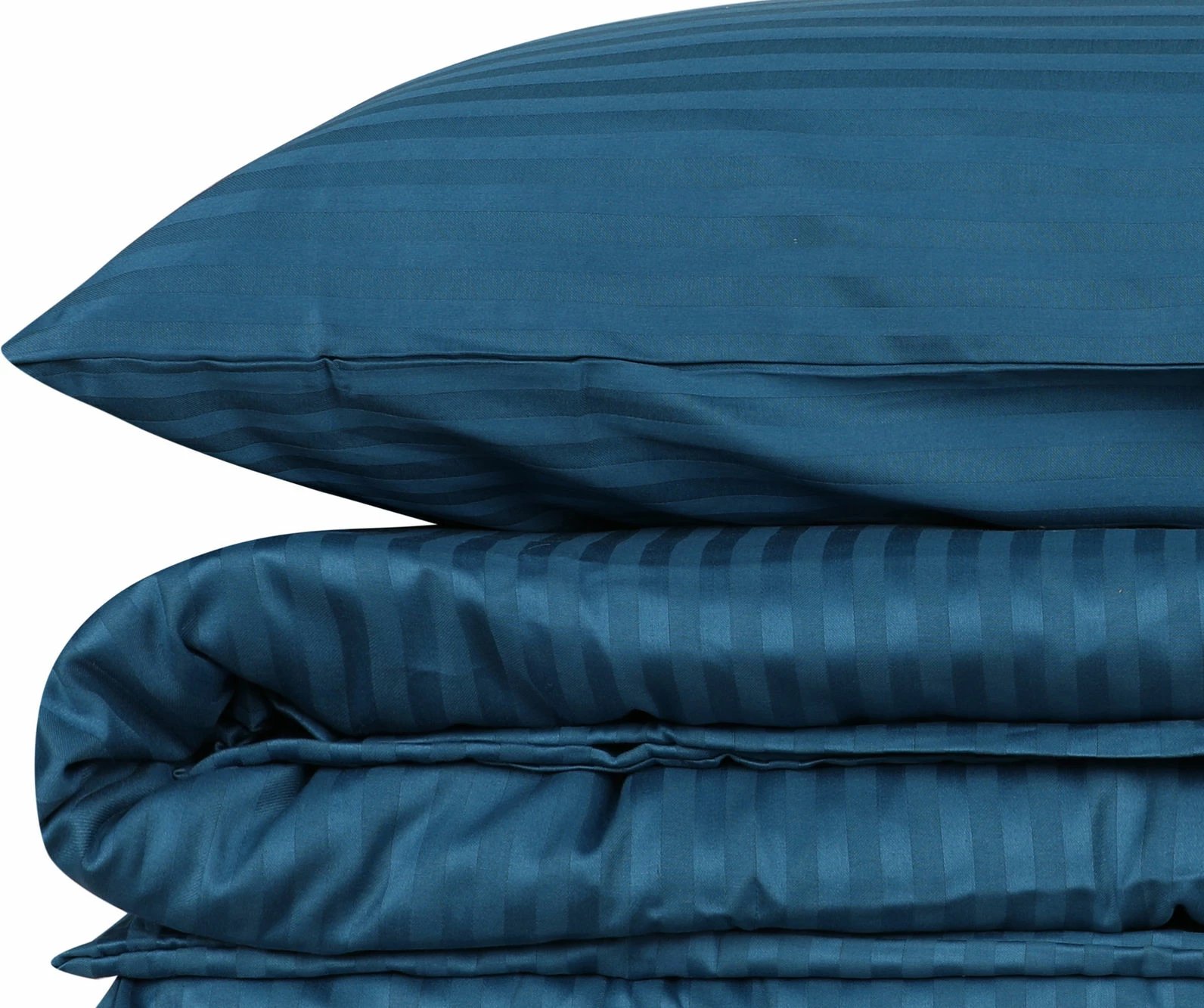 Set mbulesë jorgani super king, saten, ngjyrë kaltër, L'essentiel, me vija