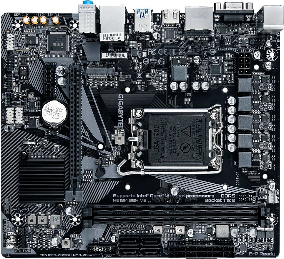 Pllakë amë Gigabyte H610M S2H V2, Socket LGA 1700, ATX, E zezë