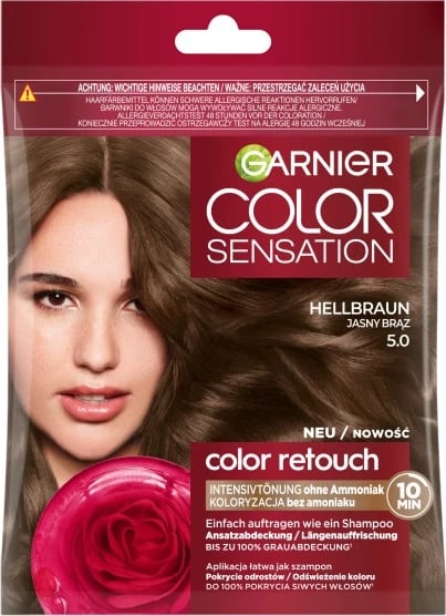 Shampon për ngjyrosje flokësh Garnier Color Sensation Color Retouch për femra 5.0 Light Brown, 1 copë