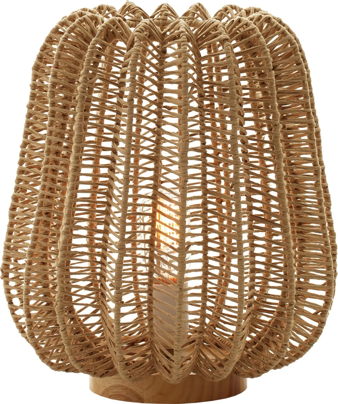 Llambë tavoline FH4350, kornizë metalike, litar letre, ngjyrë natyrale, Φ29Χ34H cm