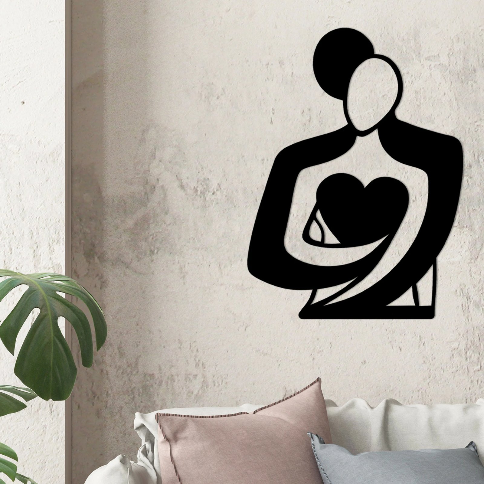 Aksesor dekorativ metalik për mur, Wallity, Love