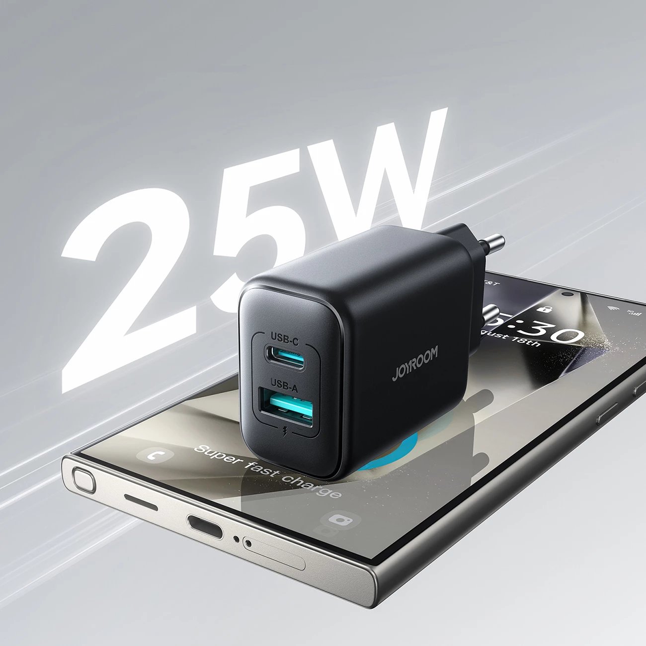 Karikues muri Joyroom JR-TCF13 25W USB-C/USB-A SFC/PPS/PD, i zi