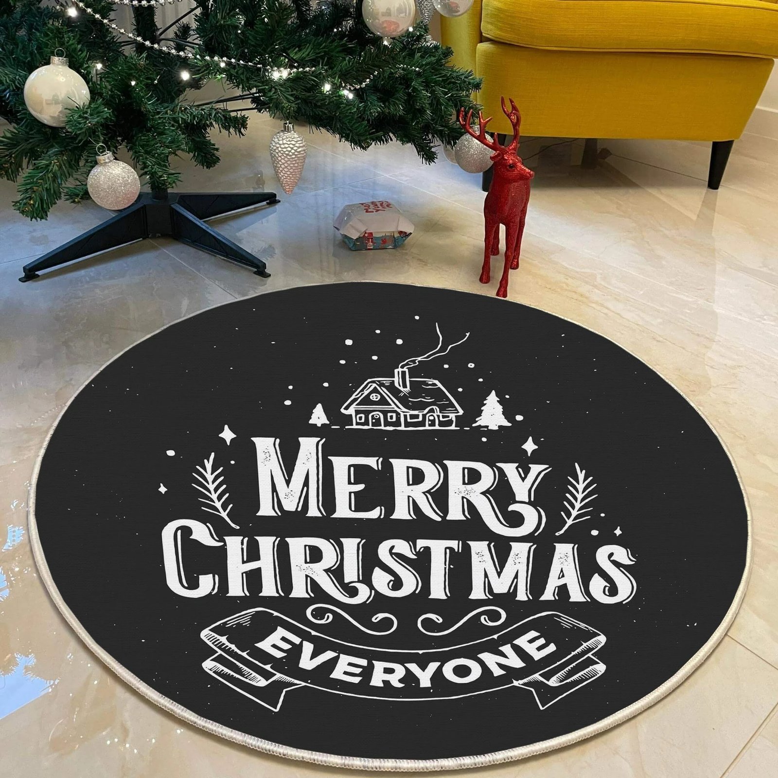 Qilim dekorativ, i rrumbullakët, multingjyrësh, 80cm, Conceptum Hypnose, Woopamuk445