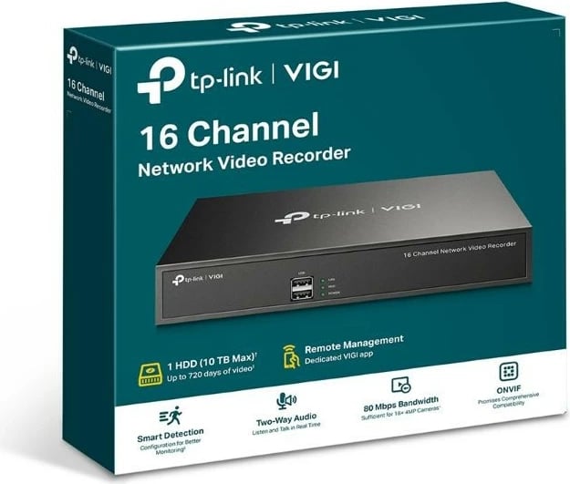 Regjistrues rrjeti video TP-LINK VIGI NVR2016H, 16 kanale, i zi