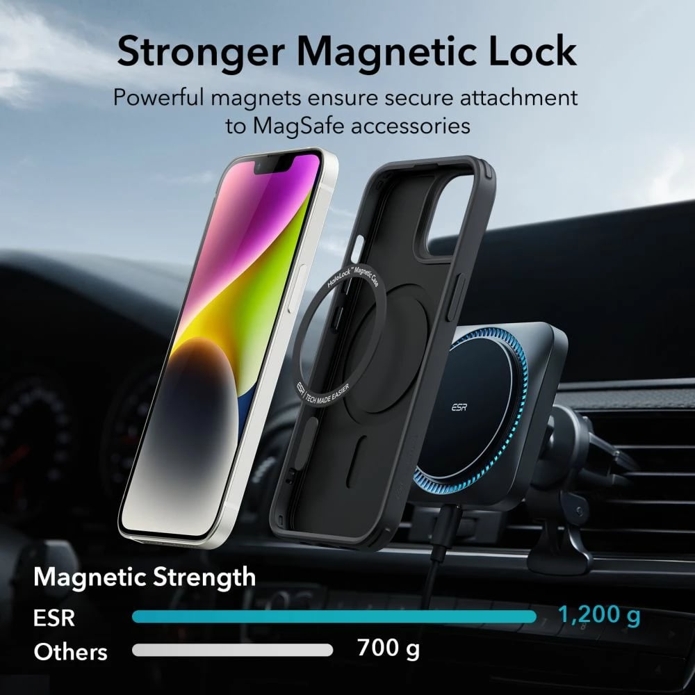 Mbështjellës ESR Classic Hybrid HaloLock për iPhone 14 Plus, MagSafe, i zi