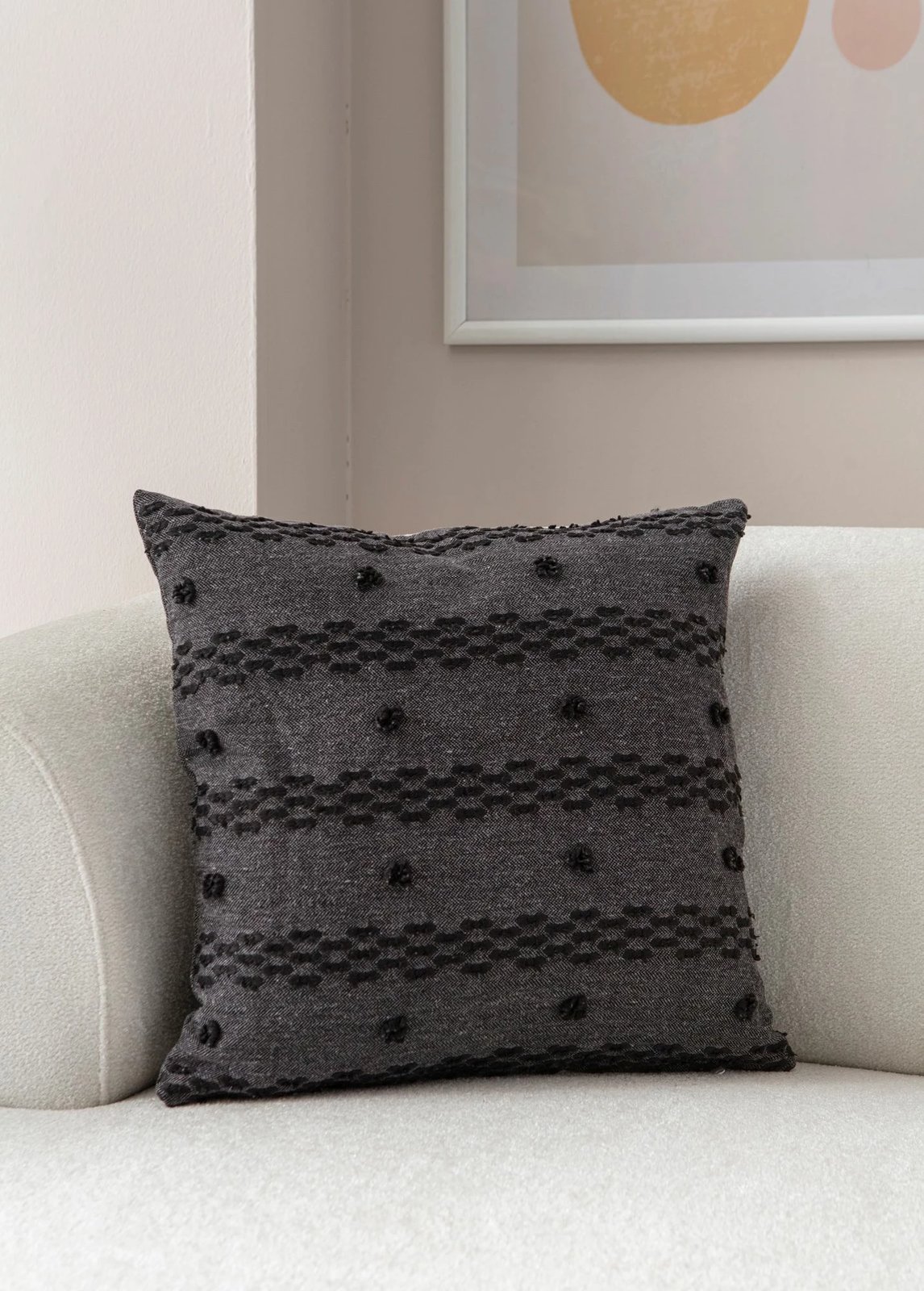 Jastëk mbulesë, ngjyrë e zezë, Evila Originals, Tuffet - Black v5, 43x43cm