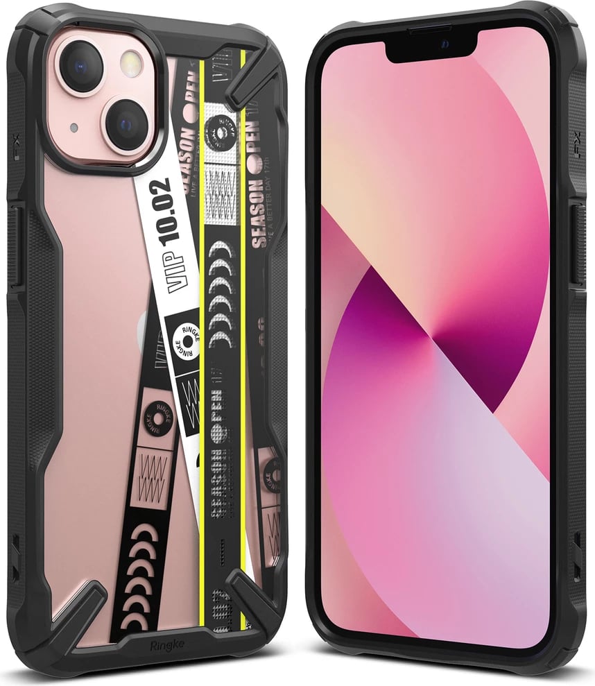 Mbështjellës Ringke Fusion X Design për iPhone 13 mini, FXD540E43, i zi/transparente