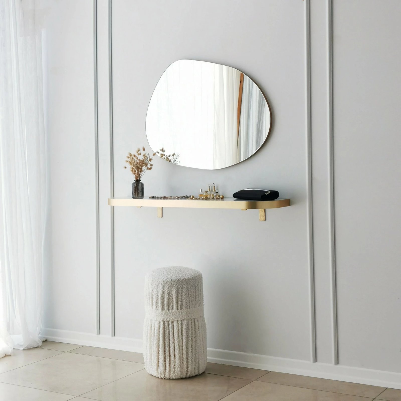 Pasqyrë moderne, ngjyrë ari, Hanah Home, Gusto