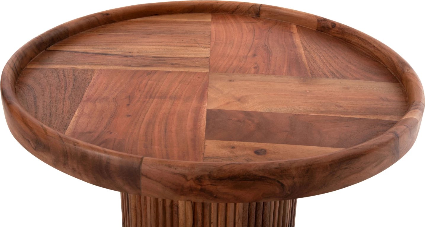 Tavolinë kafeje rrethore RAJJEH FH9693 dru akacie ngjyrë natyrale Φ60x45Hcm