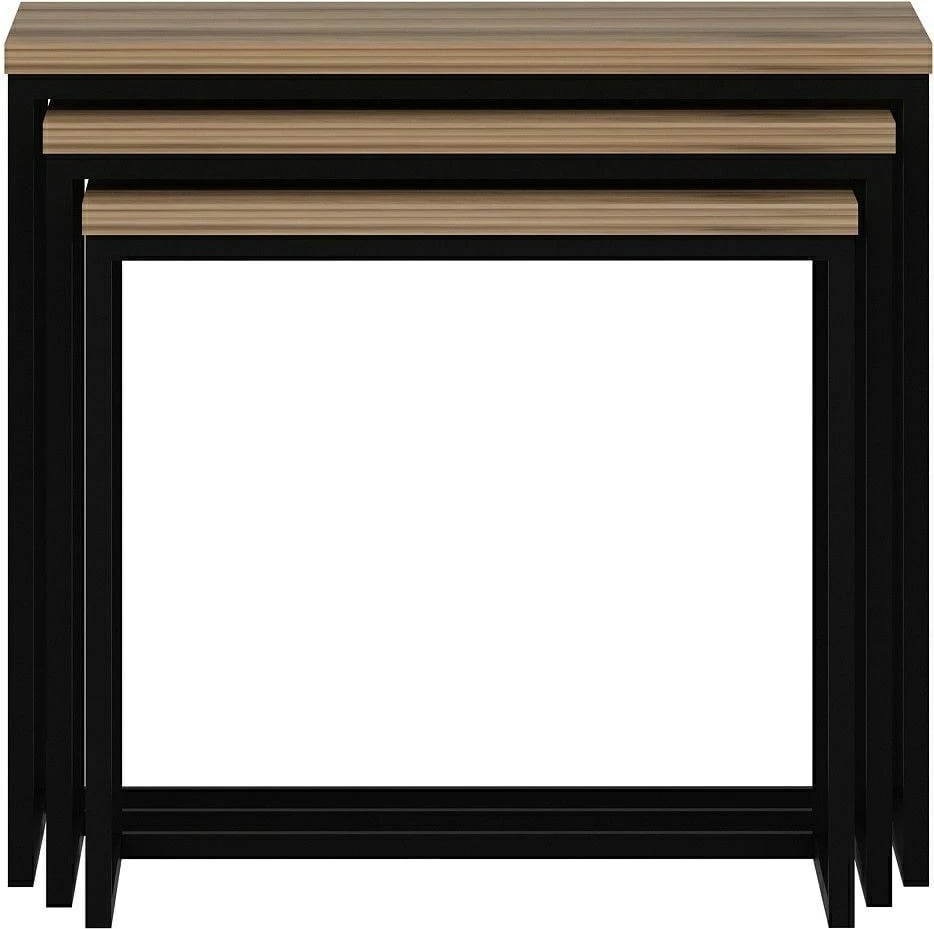 Set tavolina të ndërlidhura (3 copë), Hanah Home, Evia, ngjyrë arre