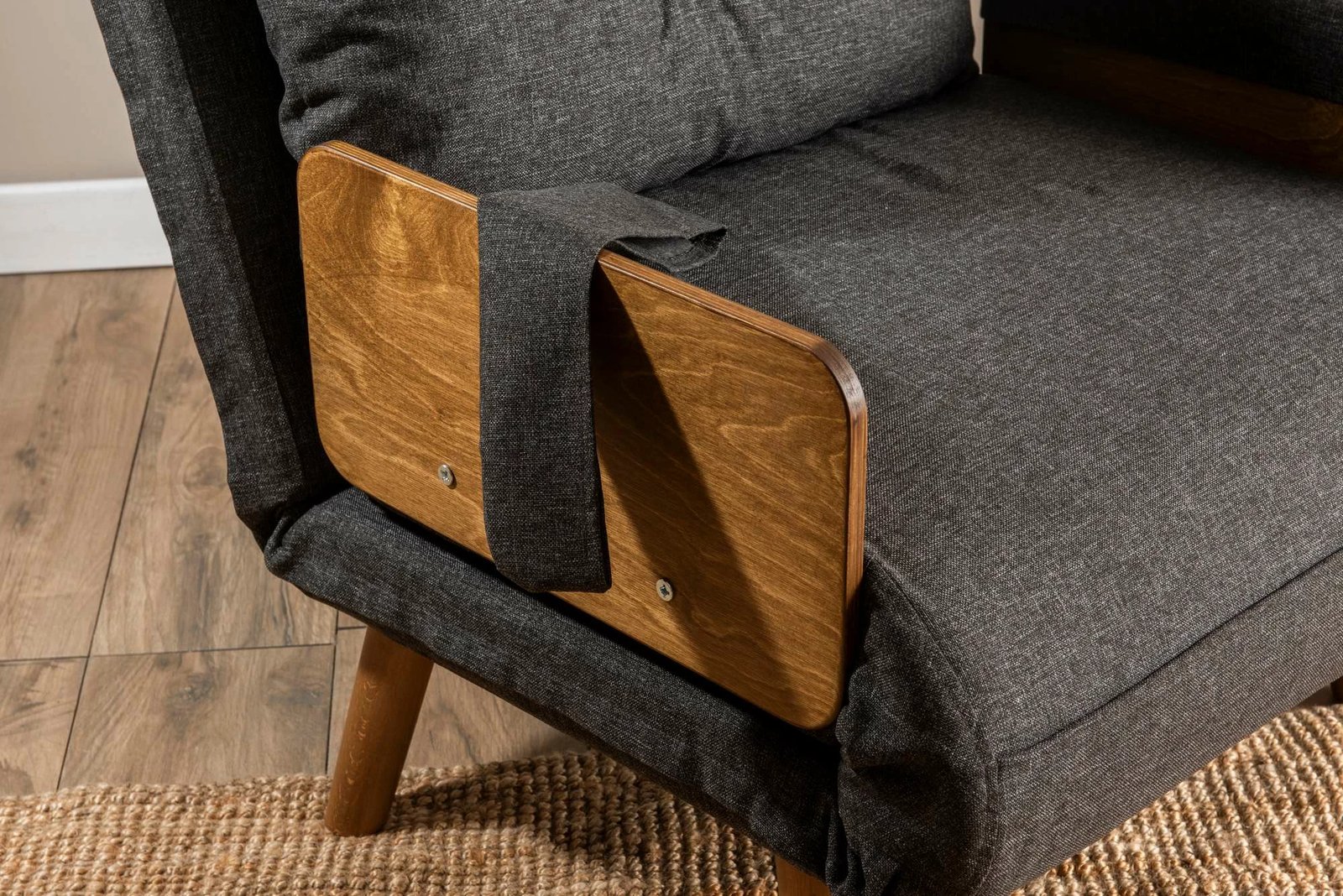 Krevat-karrige një vendësh Atelier del Sofa, Cosmo Single, gri e errët