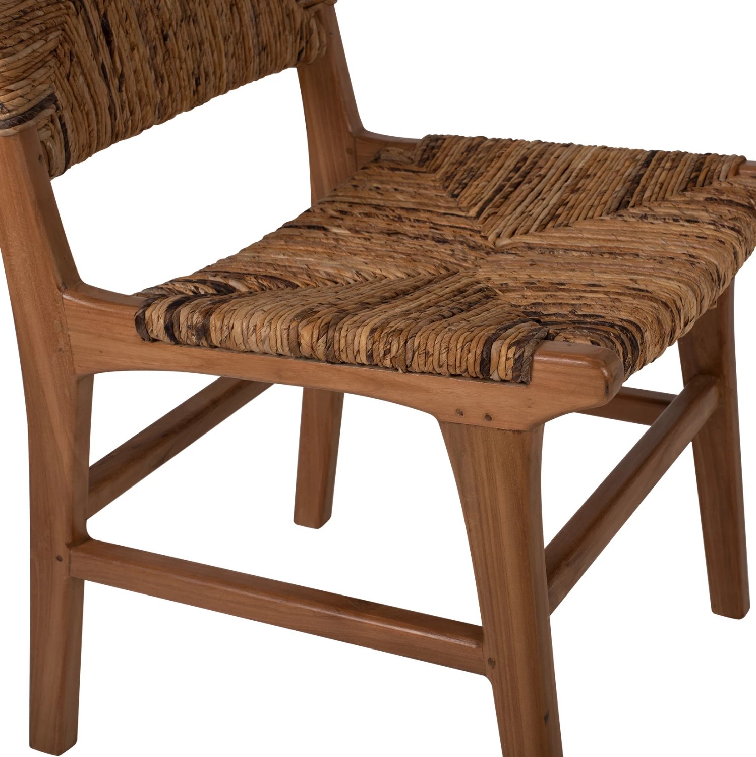 Karrige FH9399.11 dru teak me hasër në shpinë dhe ulëse, ngjyrë natyrale, 51x60,5x88Hcm