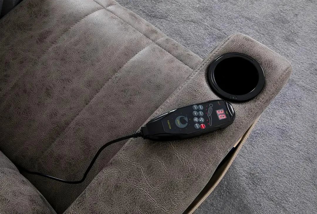 Krevat dopio me funksion masazhi, USB, audio, ngjyrë kafe, Skye Decor Whesley Smart