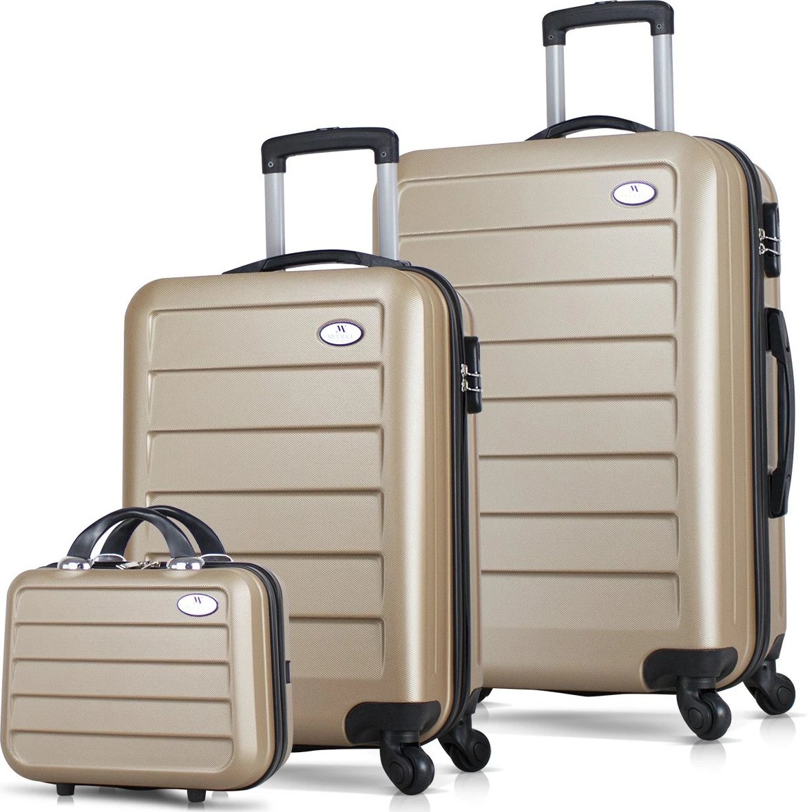 Set valixhesh (3 copë), ngjyrë ari, Zoozie Bags, 8558