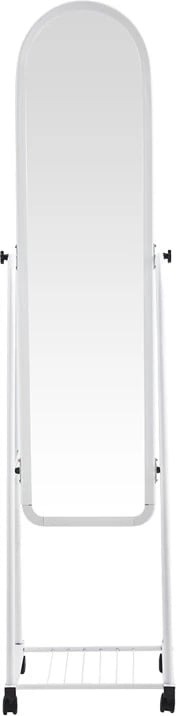 Pasqyrë e lëvizshme Lomna, kornizë plastike, raft hekuri, ngjyrë e bardhë, 38.5x37.5x160cm