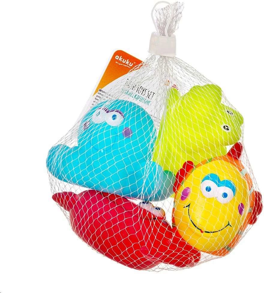 Set lodra banjo Akuku Sea World, 4 copë, që spërkasin ujë, 4–6 cm, multingjyrës