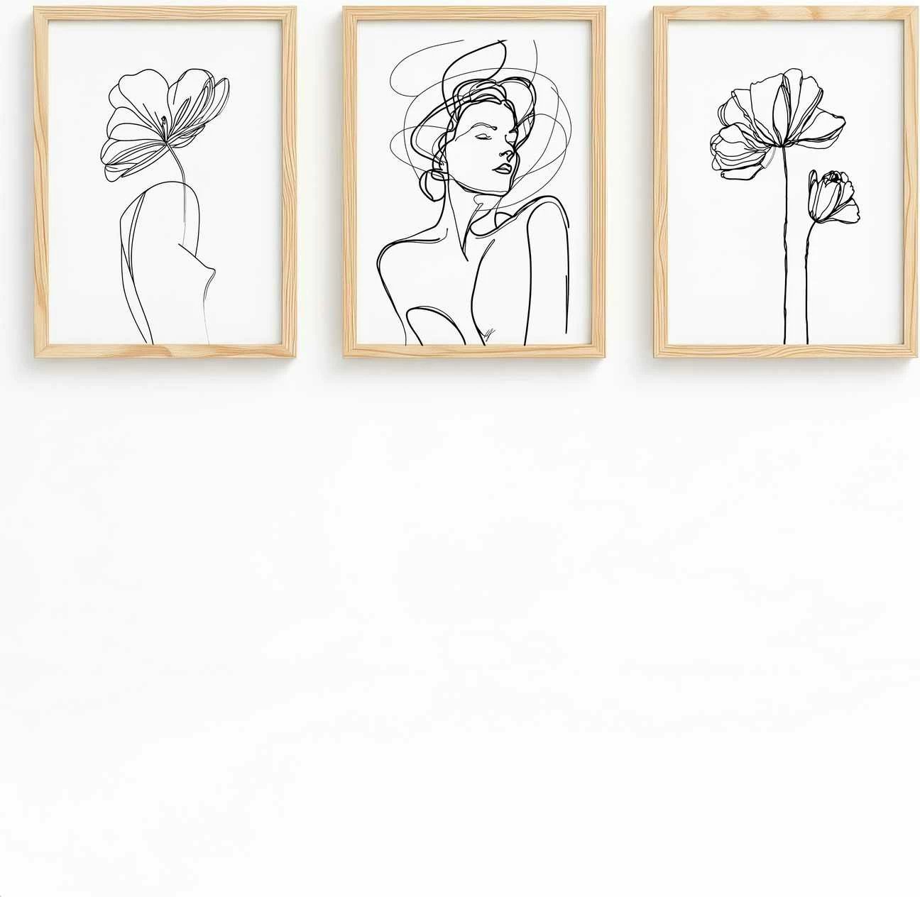 Pikturë dekorative me kornizë MDF (3 copë), Wallity, Huhu534, 50x35cm