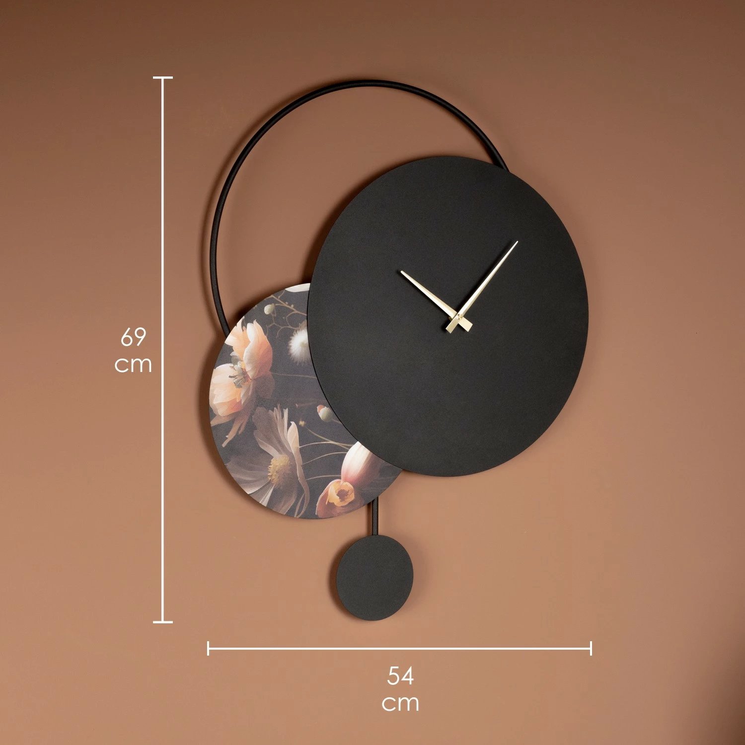 Orë muri dekorative prej metali, Wallity Floransa, shumëngjyrëshe, 54x69cm