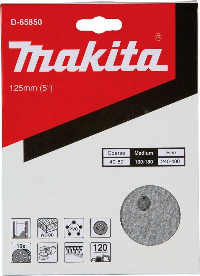 Disk rëre Makita D-65850, 12.5 cm, për dru, 10 copë, gri