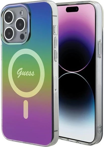 Mbështjellës Guess IML Iridescent MagSafe për iPhone 15 Pro Max 6.7", shumëngjyrësh