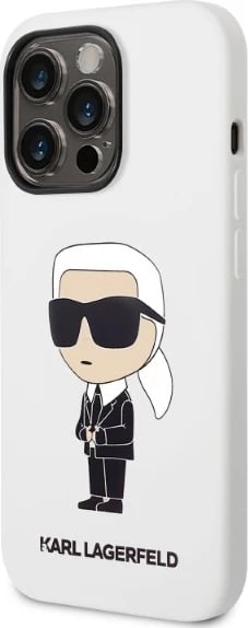 Mbështjellës Karl Lagerfeld Silicone Ikonik për iPhone 14 Pro 6.1", Bardhë