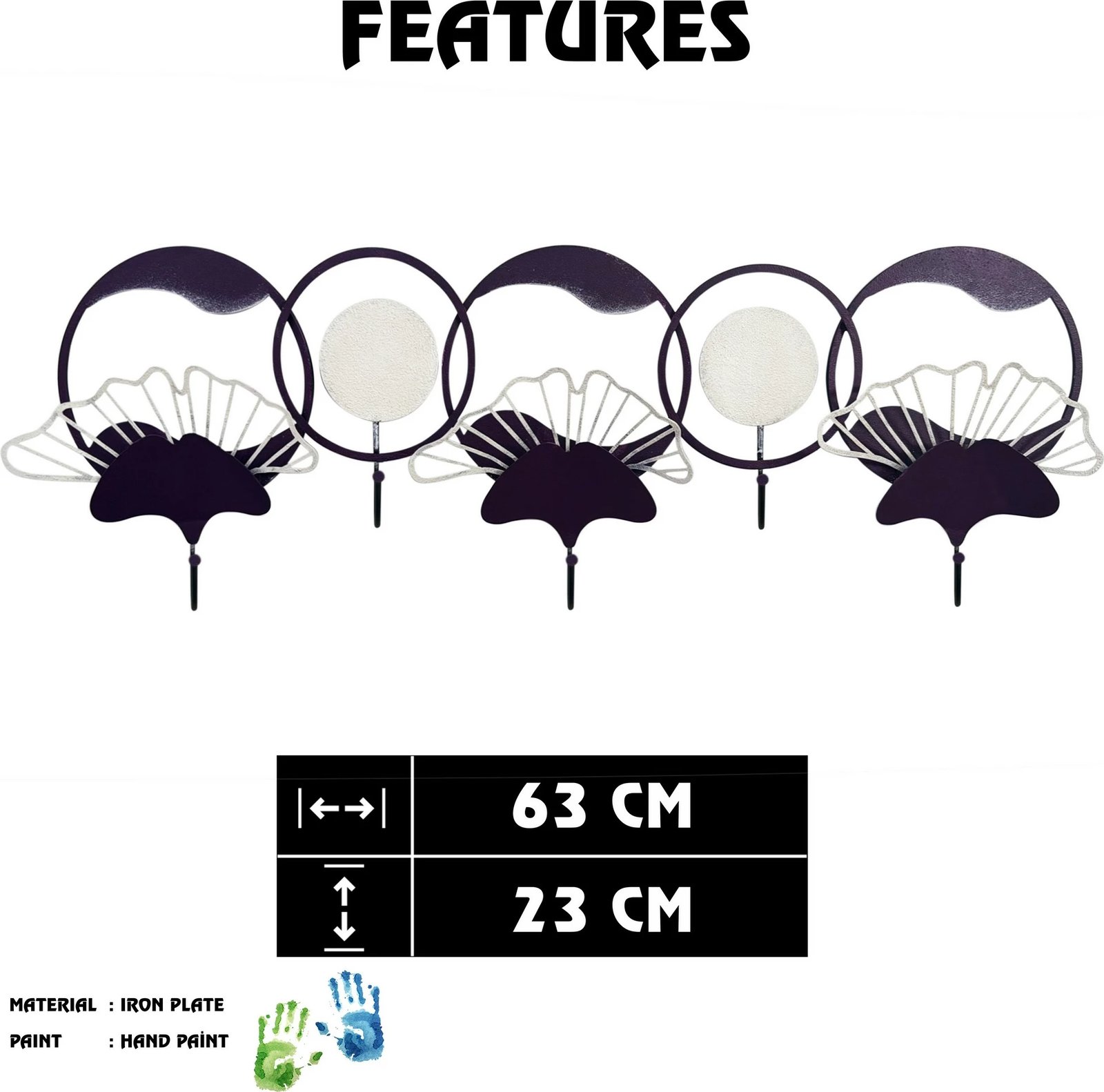 Varëse muri metalike, shumëngjyrëshe, Wallity Dilan, 63x23cm