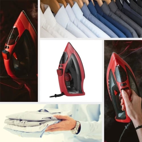 Hekur me avull Adler MS5031 3000 W taban qeramik rezervuar 400 ml i kuq/zi