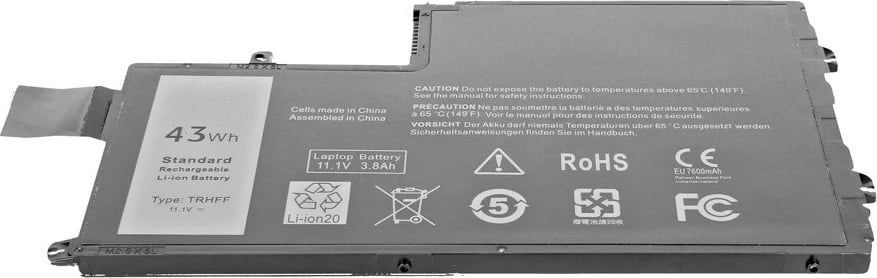 Bateri laptop Mitsu BC/DE-5445 për Dell Inspiron 14/15, Latitude 3450/3550, 3800 mAh, 11.1V, e zezë