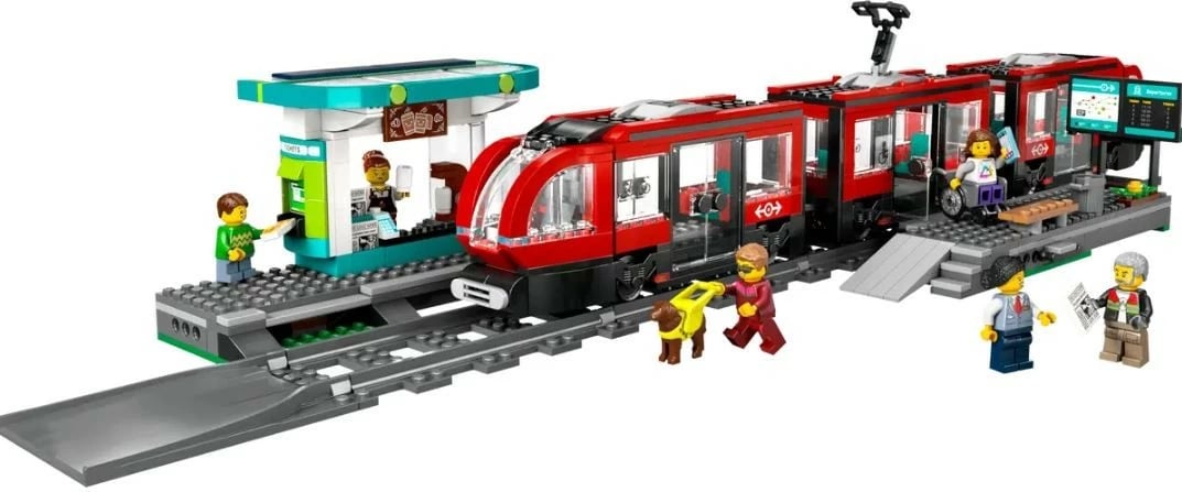Set lodrash LEGO City Urban Tram me stacion, 60423, 811 pjesë