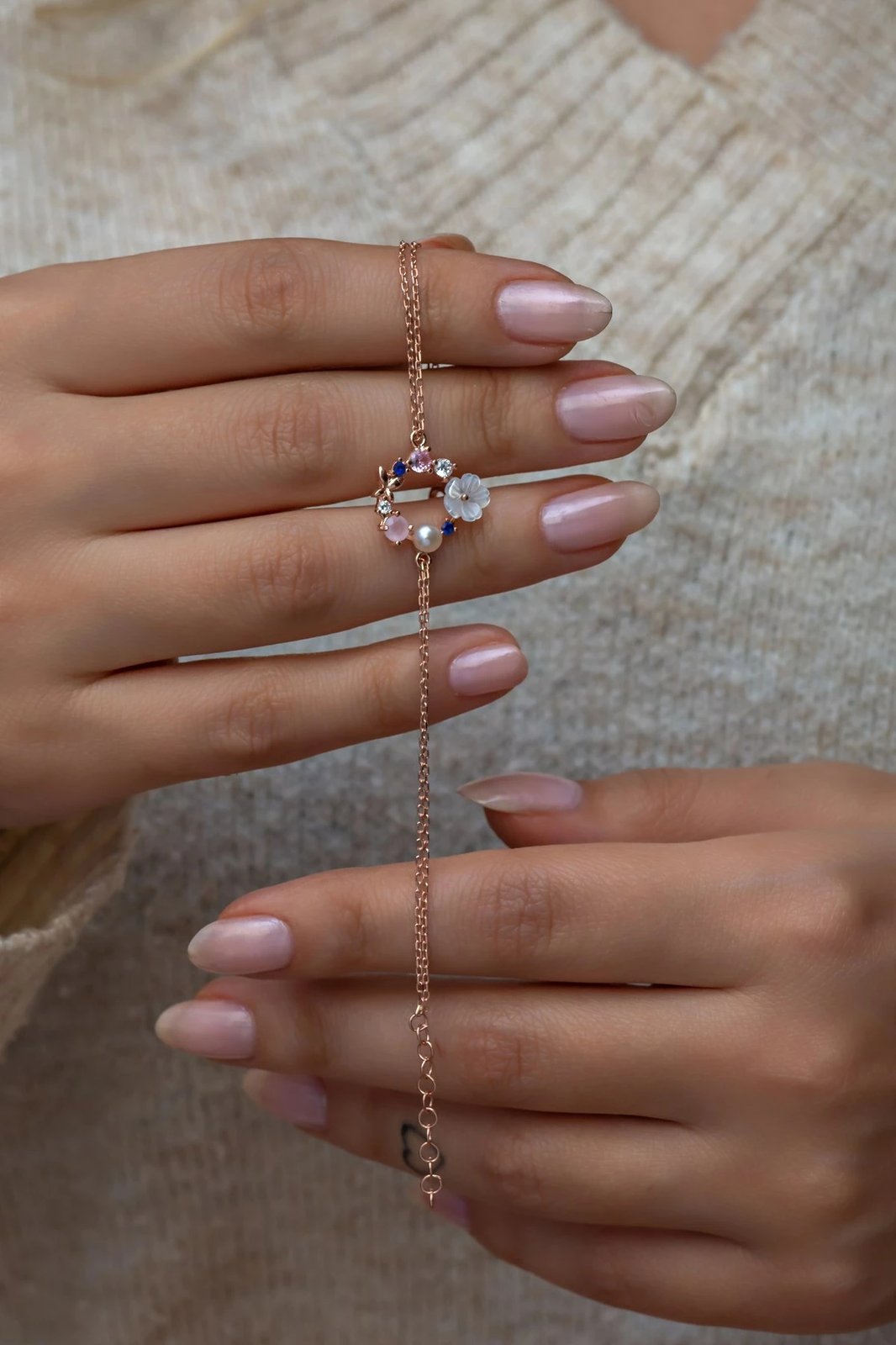 Byzylyk argjendi Jumeon, ngjyrë rozë e artë, NRZ998760