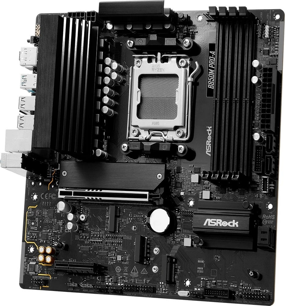 Pllakë amë ASRock B850M Pro A, AM5, micro ATX, PCIe 5.0/4.0, e zezë