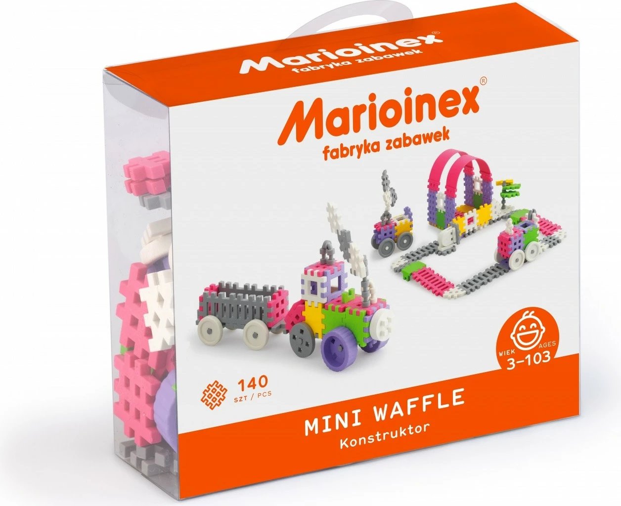 Set lodrash ndërtimi Marioinex Mini Waffle, 140 pjesë, për vajza