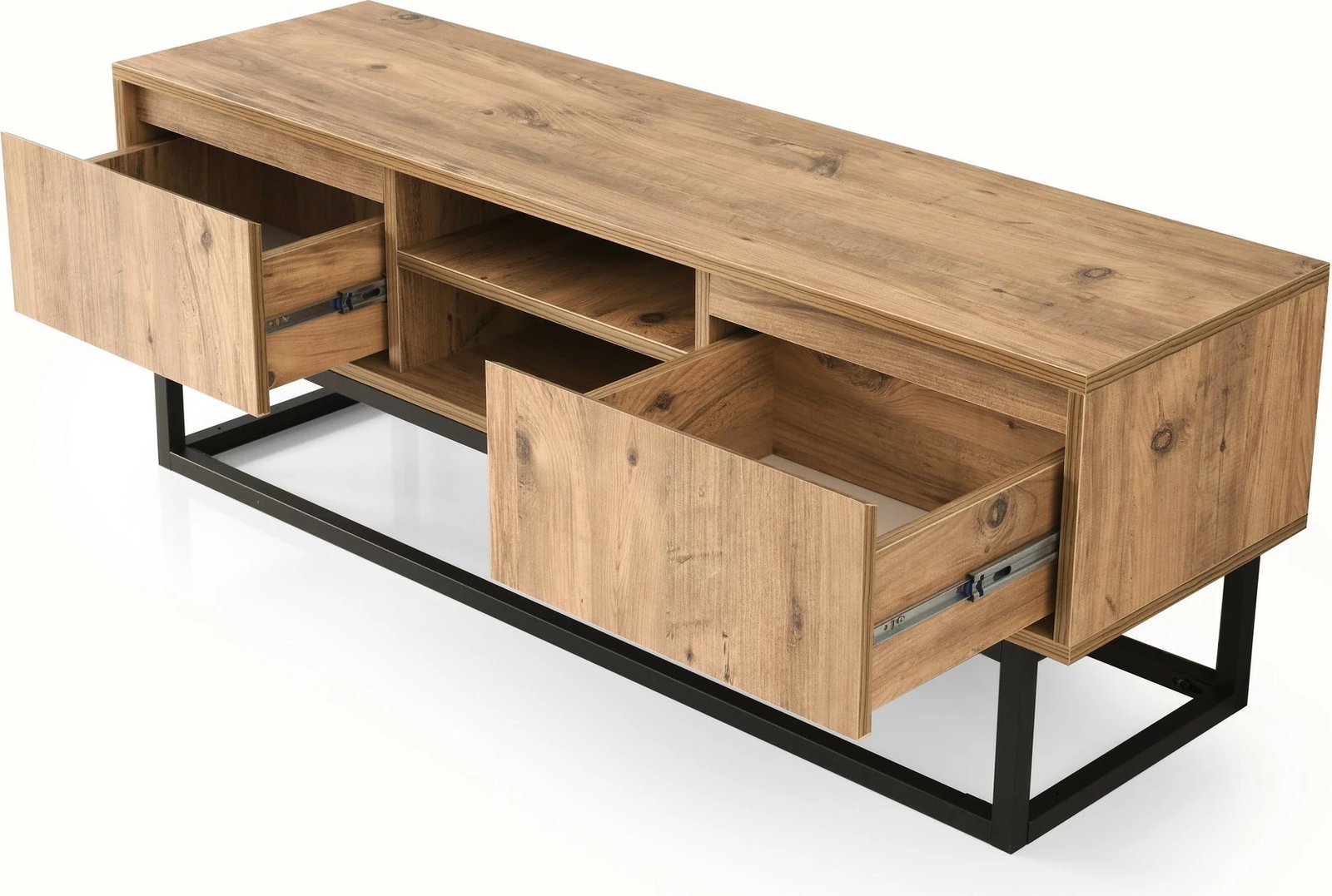 Komodë TV Hanah Home, Belinda 180, ngjyrë e zezë dhe pishë