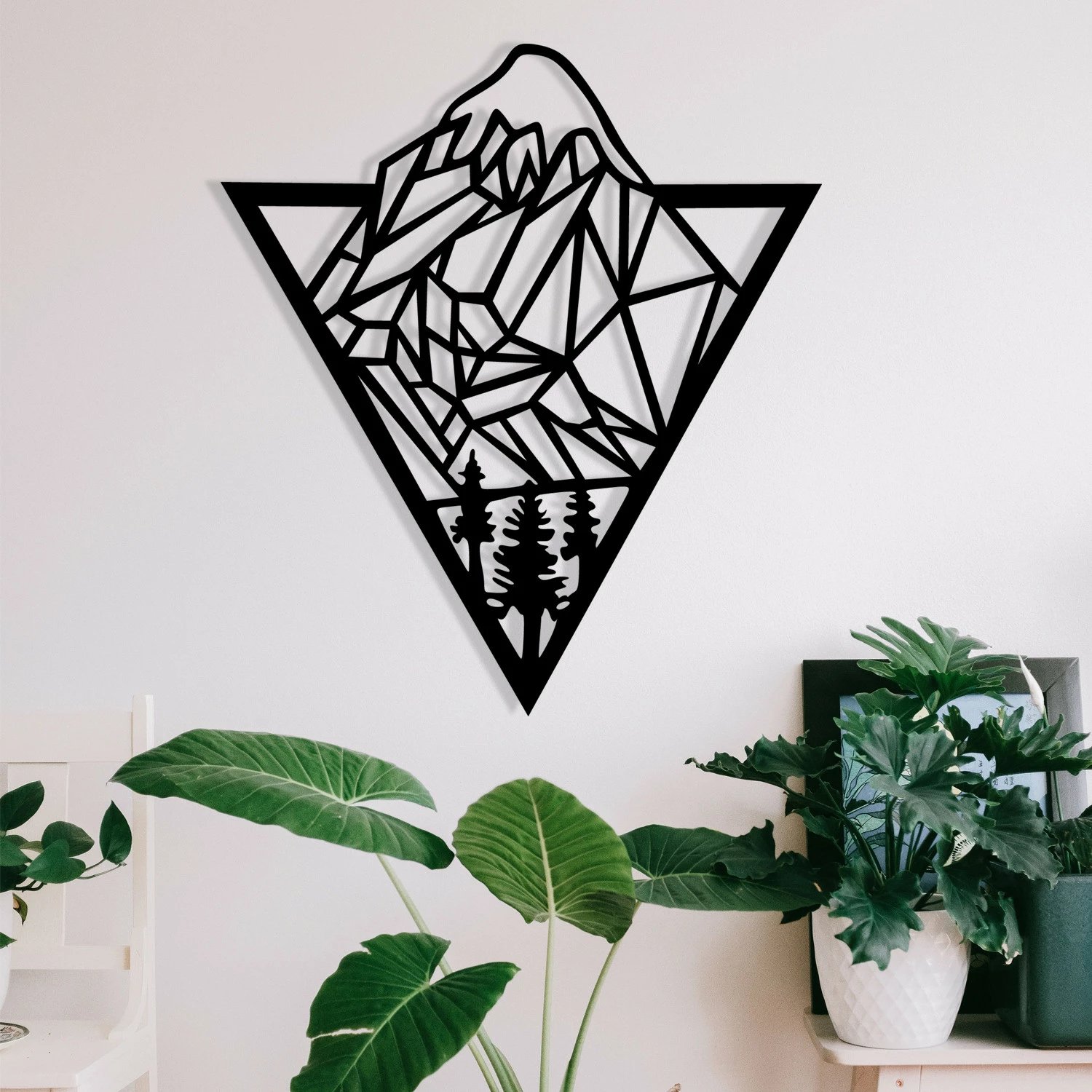 Aksesor dekorativ metalik për mur Wallity, Gokotta, ngjyrë e zezë, 46x52cm