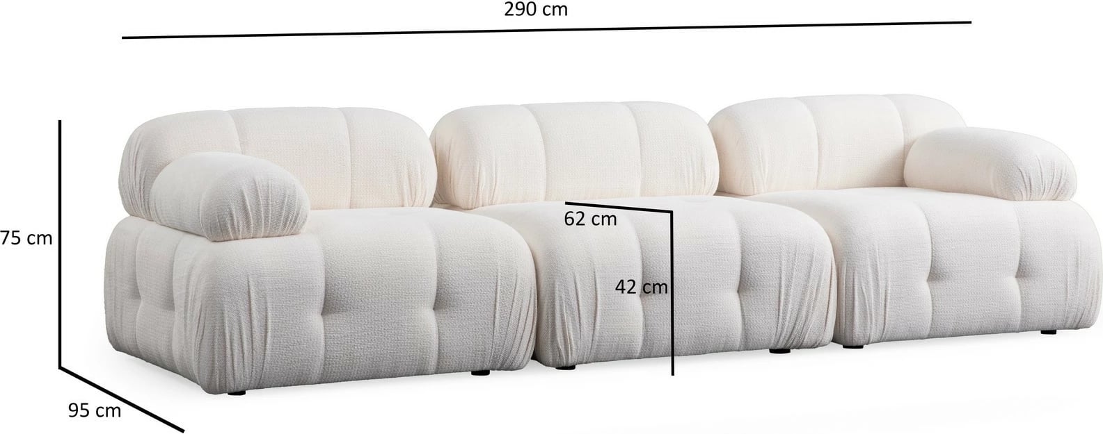 Këndare Atelier del Sofa Petite 3, e bardhë