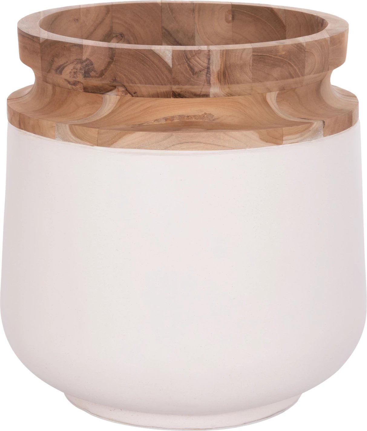 Vazo dekorative për dysheme, LINTER FH4662.02L, fibër-cement, ngjyrë e bardhë, dru tik, 41x47cm