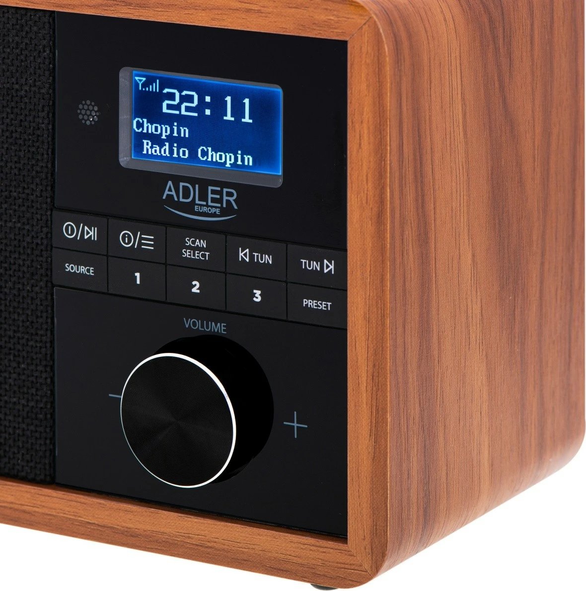 Radio Adler AD1184 me Bluetooth, USB, DAB+, ngjyrë dru