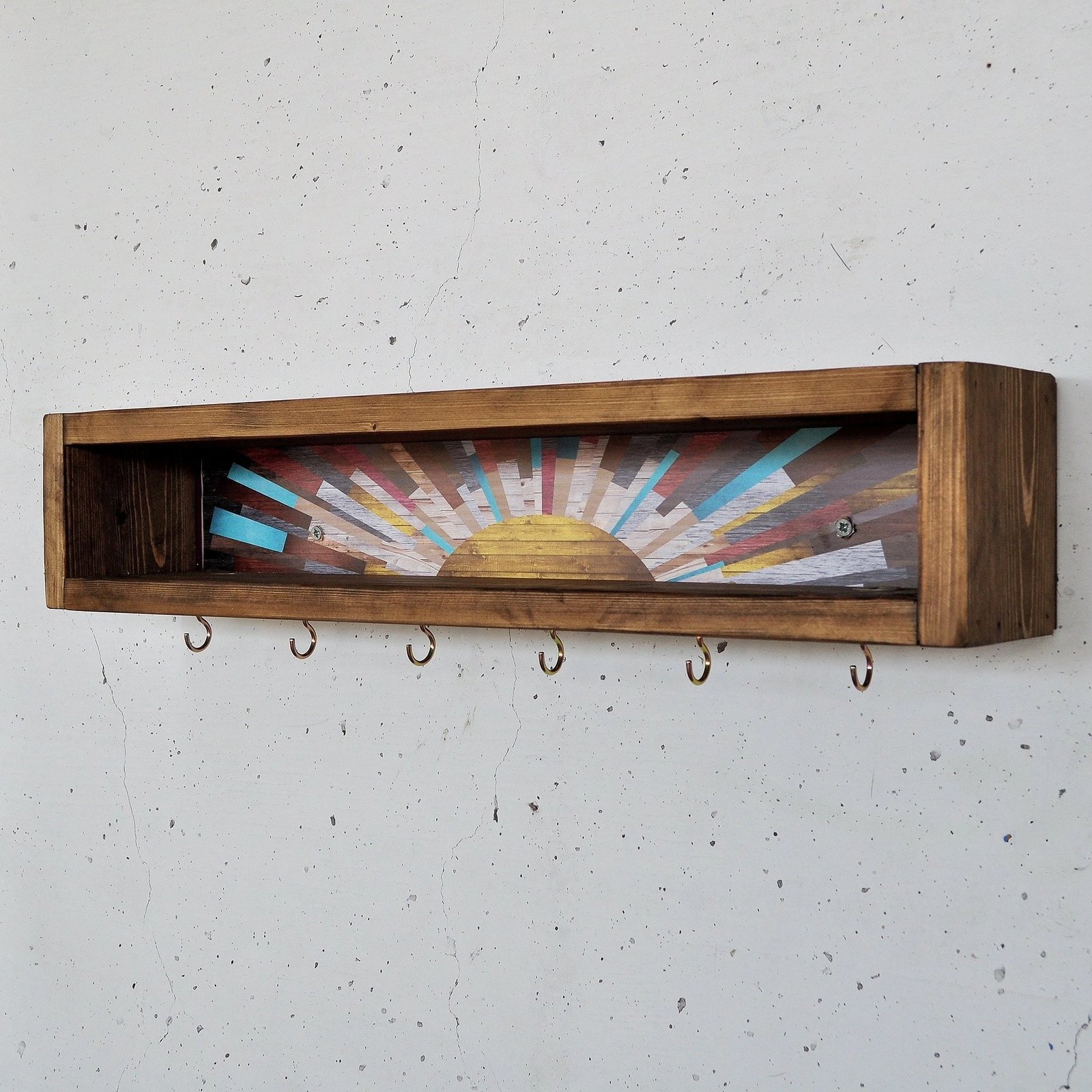 Raf dekorativ prej druri për mur, Skye Decor, Raf293