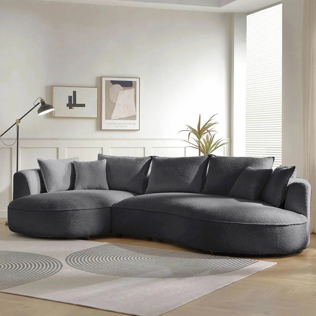 Këndare Venedik, ngjyrë gri e errët, Atelier del Sofa, anë e majtë