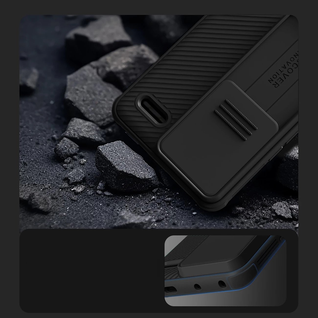 Mbështjellës Nillkin CamShield Pro për Xiaomi Redmi Note 13 Pro+ 5G, i zi