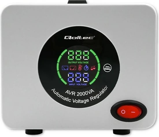 Stabilizator tensioni automatik Qoltec AVR 2000VA, Gri Stabilizator tensioni automatik Qoltec AVR 2000VA, Gri