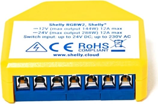 Pajisje RGBW Shelly, Wireless, Wi-Fi, Blue, Yellow