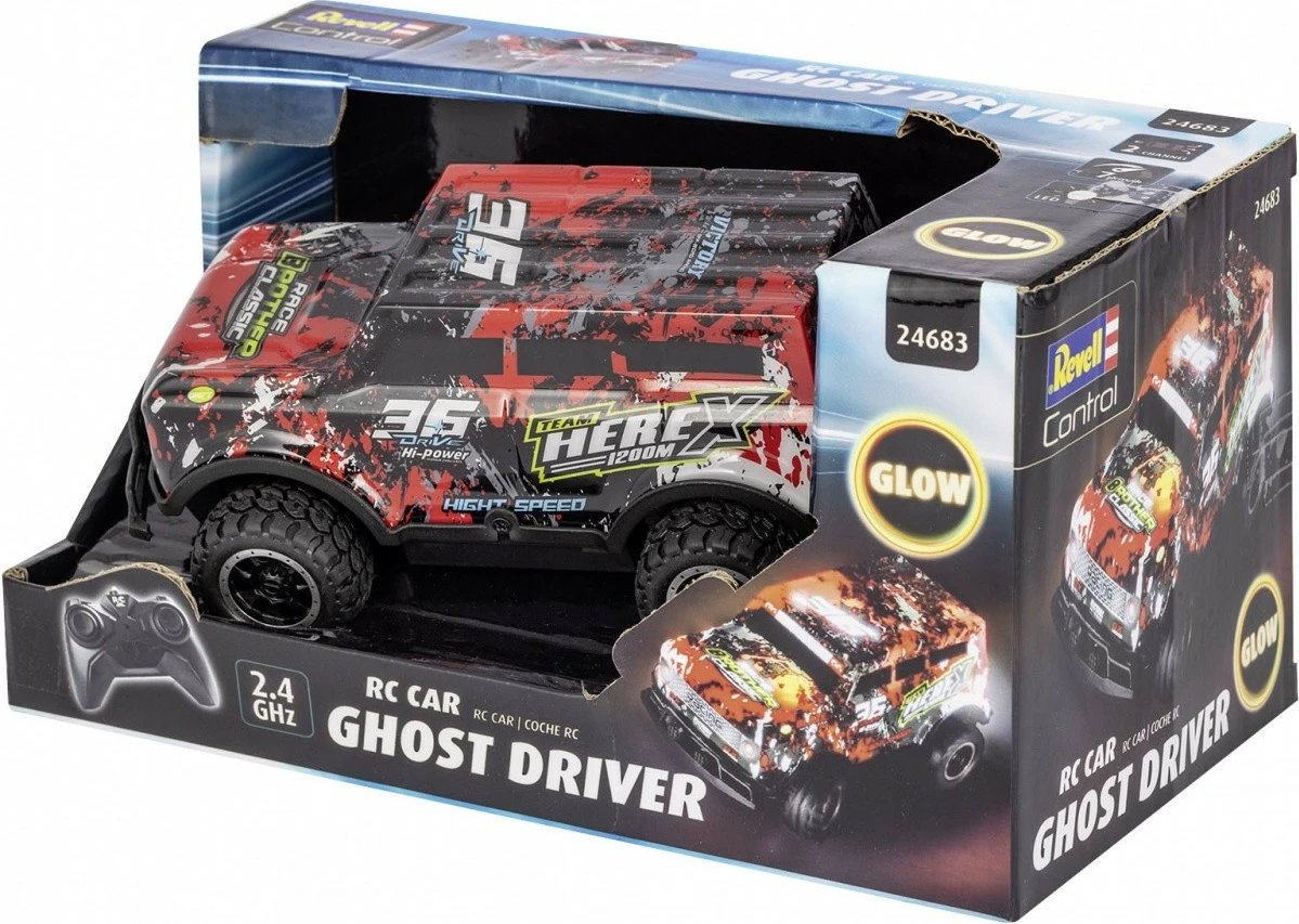 Makine me telekomandë Revell RC Ghost Driver 1:22, e kuqe, me drita LED