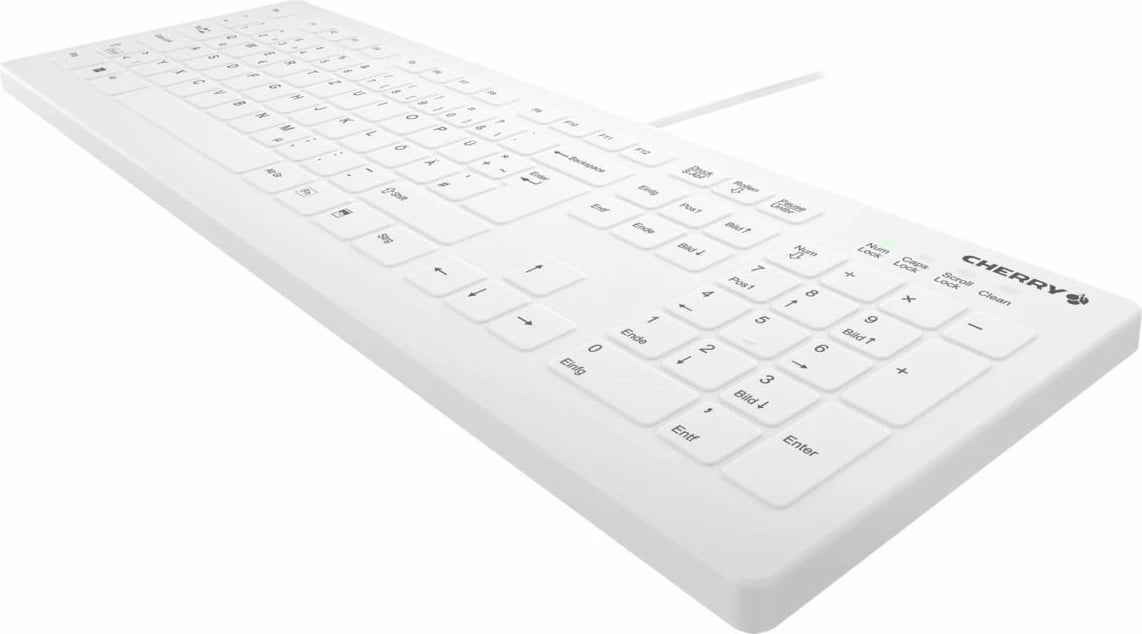 Tastierë mjekësore Cherry AK-C8112, Full-size, Wired, USB, IP68, Bardhë
