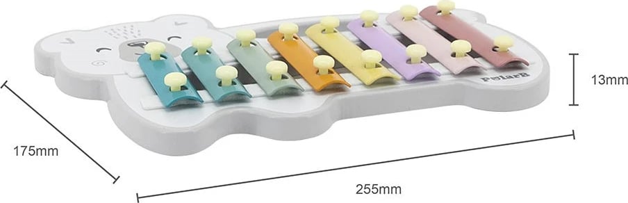 Ksilofon druri, Viga, Polar Bear, me pllaka metalike, 18m+, shumëngjyrësh