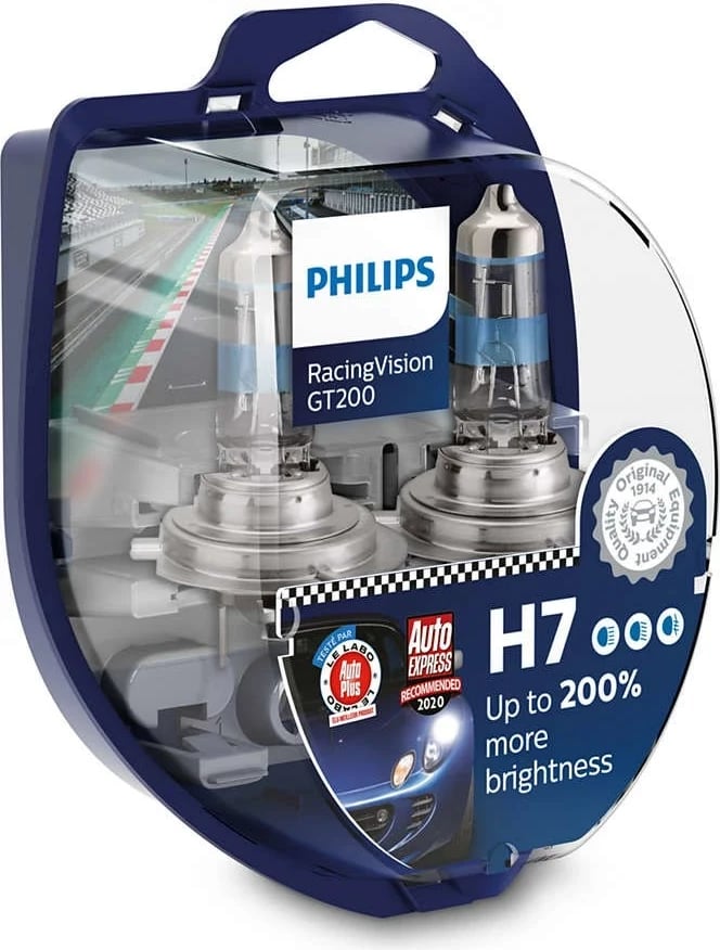 Drita veture Philips RacingVision GT200, H7 55 W, Halogjen, 2 copë