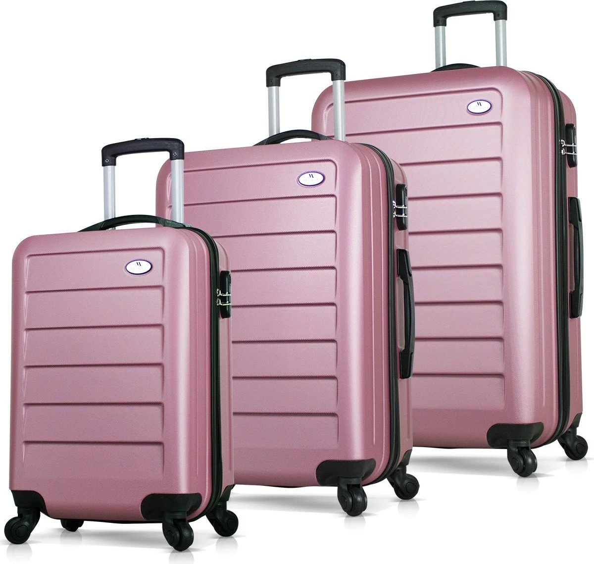 Set valixhesh (3 copë), ngjyrë rozë gold, Zoozie Bags, 6295