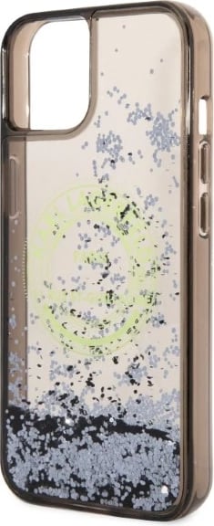 Mbështjellës Karl Lagerfeld Liquid Glitter RSG për iPhone 14, i zi